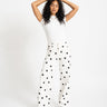 Mina Wide Leg Polkadot Jeans Wit - Things I Like Things I Love