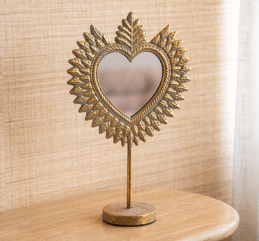 Mirror On Base Heart Gold - Things I Like Things I Love