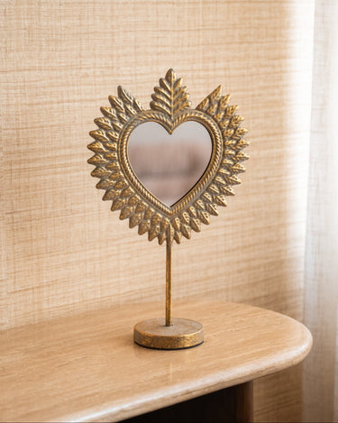 Mirror On Base Heart Gold - Things I Like Things I Love