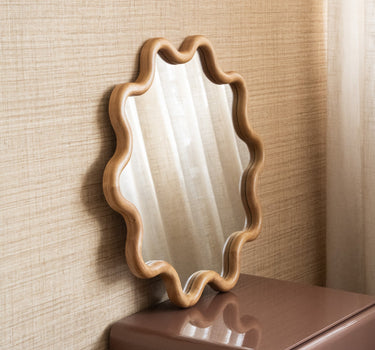 Mirror Wavy Woody Round - Medium - Things I Like Things I Love