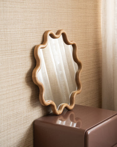 Mirror Wavy Woody Round - Medium - Things I Like Things I Love