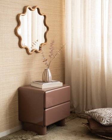 Mirror Wavy Woody Round - Medium - Things I Like Things I Love
