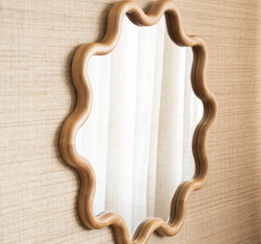 Mirror Wavy Woody Round - Medium - Things I Like Things I Love