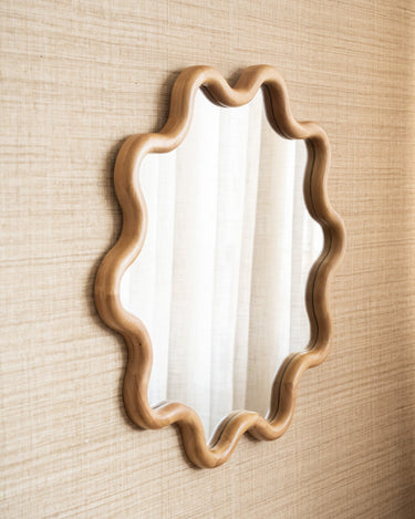 Mirror Wavy Woody Round - Medium - Things I Like Things I Love