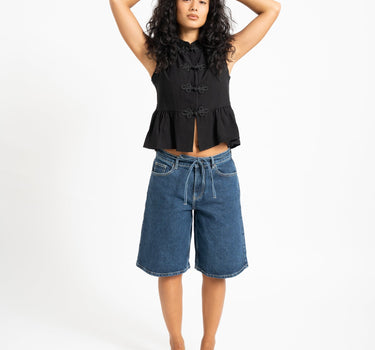 MSCH Elide Ada Denim Shorts Donkerblauw - Things I Like Things I Love