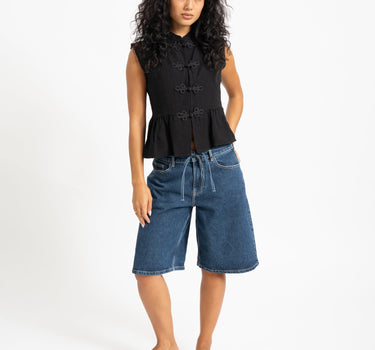 MSCH Elide Ada Denim Shorts Donkerblauw - Things I Like Things I Love