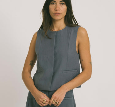 MSCH Frode Waistcoat Blue - Things I Like Things I Love