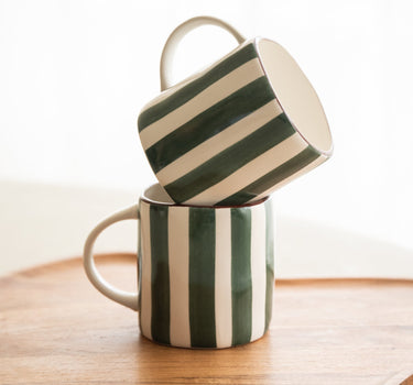 Mug Mykonos Green Stripe - Things I Like Things I Love