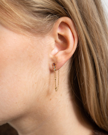 Multi heart chain earring Gold - Things I Like Things I Love