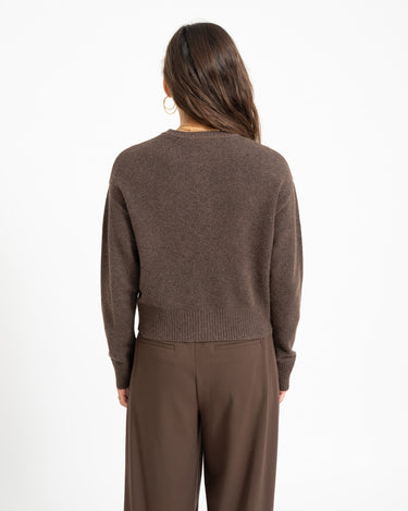 Natalie Diverse Cardigan Knit Seal Brown - Things I Like Things I Love