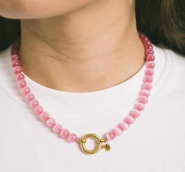 Necklace Pink Snake Gold Pink - Things I Like Things I Love