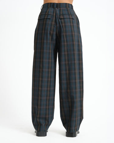 Nico Miley Checkered Barrel Pants zwart groen - Things I Like Things I Love