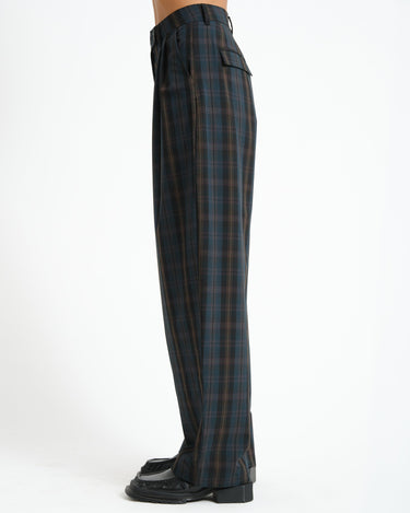 Nico Miley Checkered Barrel Pants zwart groen - Things I Like Things I Love