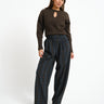 Nico Miley Checkered Barrel Pants zwart groen - Things I Like Things I Love