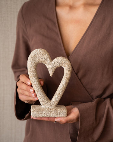 Ornament Open Heart Beige - Things I Like Things I Love