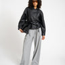 PAULA WAISTED PU JACKET Black - Things I Like Things I Love
