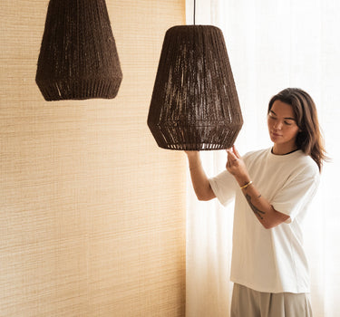 Pendant Lamp Braided Palm Brown - Things I Like Things I Love