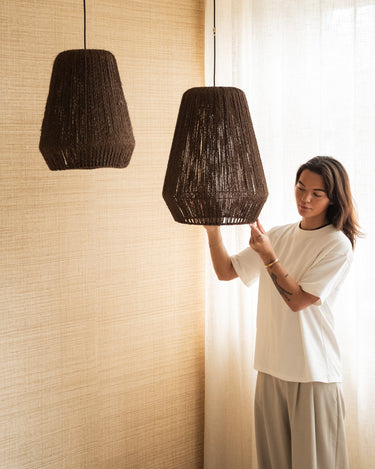 Pendant Lamp Braided Palm Brown - Things I Like Things I Love