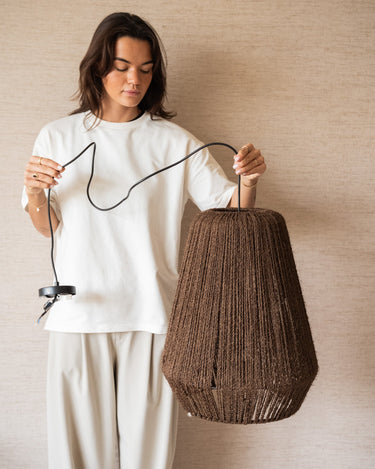 Pendant Lamp Braided Palm Brown - Things I Like Things I Love
