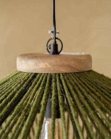 Pendant Lamp Ovni Jute Green - Things I Like Things I Love