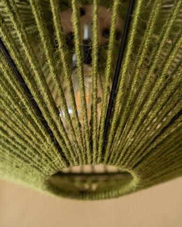 Pendant Lamp Ovni Jute Green - Things I Like Things I Love