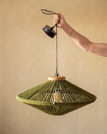 Pendant Lamp Ovni Jute Green - Things I Like Things I Love
