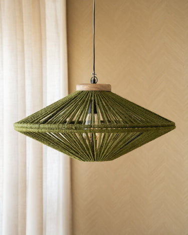Pendant Lamp Ovni Jute Green - Things I Like Things I Love