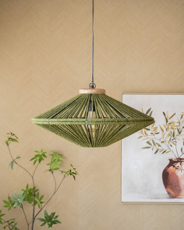 Pendant Lamp Ovni Jute Green - Things I Like Things I Love