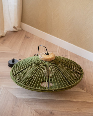 Pendant Lamp Ovni Jute Green - Things I Like Things I Love