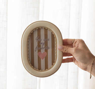 Photo Frame Oval Beige - Things I Like Things I Love
