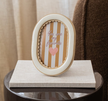 Photo Frame Oval Beige - Things I Like Things I Love