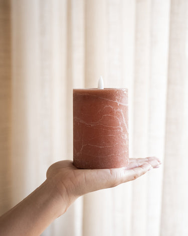Pillar Candle Led Rustic Terra - Things I Like Things I Love