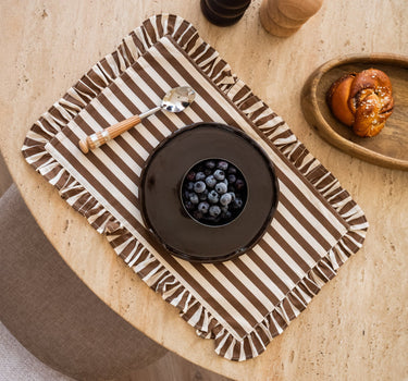 Placemat Ellie Gestreept Bruin - Things I Like Things I Love