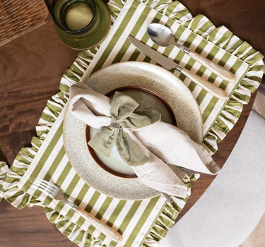 Placemat Ellie Striped Green - Things I Like Things I Love