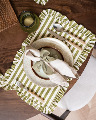 Placemat Ellie Striped Green - Things I Like Things I Love