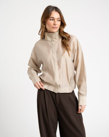 Rouge Stina High Neck Shirt Feather Gray - Things I Like Things I Love