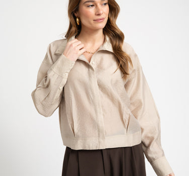 Rouge Stina High Neck Shirt Feather Gray - Things I Like Things I Love