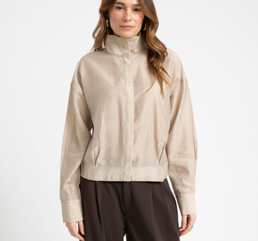 Rouge Stina High Neck Shirt Feather Gray - Things I Like Things I Love