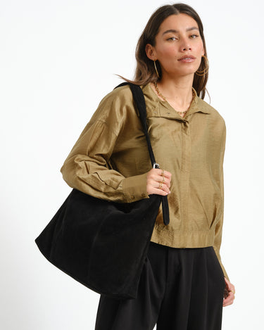 Rouge Stina High Neck Shirt Gothic Olive - Things I Like Things I Love