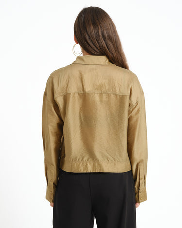 Rouge Stina High Neck Shirt Gothic Olive - Things I Like Things I Love