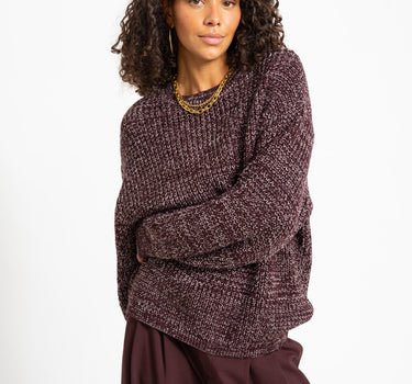 Sascha O-Neck Knit Fig Romance Rose - Things I Like Things I Love