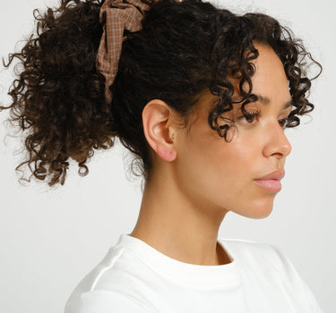 Scrunchie Small Check Brown - Things I Like Things I Love