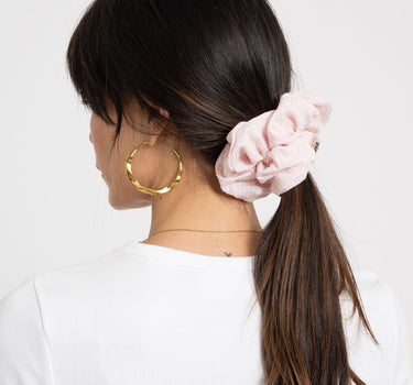 Scrunchie Small Check Light Pink - Things I Like Things I Love