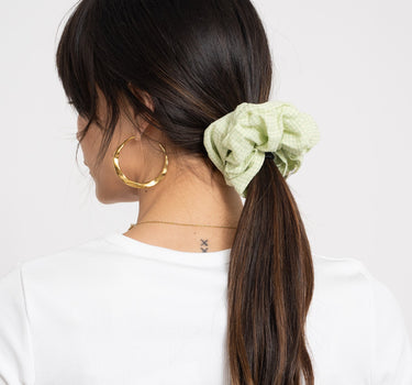 Scrunchie Small Check Lightgreen - Things I Like Things I Love