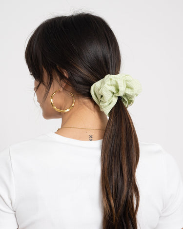Scrunchie Small Check Lightgreen - Things I Like Things I Love