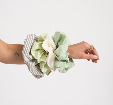 Scrunchie Small Check Lightgreen - Things I Like Things I Love