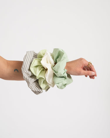 Scrunchie Small Check Lightgreen - Things I Like Things I Love
