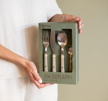 SET OF 16 - HKLIVING Cutlery Set Olive Green - Things I Like Things I Love