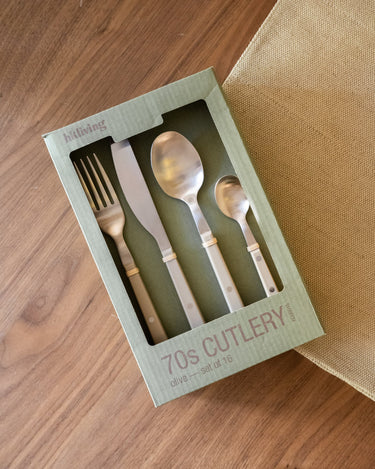 SET OF 16 - HKLIVING Cutlery Set Olive Green - Things I Like Things I Love