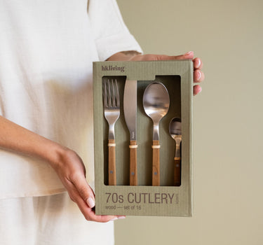SET OF 16 - HKLIVING Cutlery Set Wood - Things I Like Things I Love